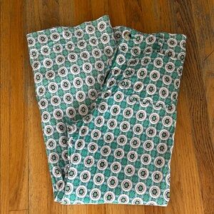 Anthropologie Maeve Colette Teal and White Patterned Pants 28 Tall